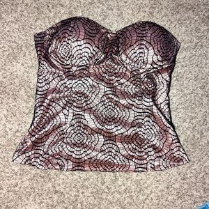 Pink/black sexy corset .. size large
